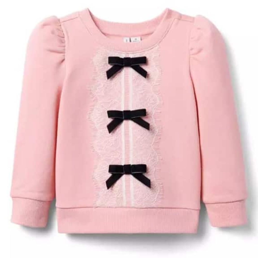 Janie and Jack x American Girl | Holiday Wrapped in a Bow Pink Sweatshirt | 6